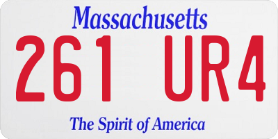 MA license plate 261UR4