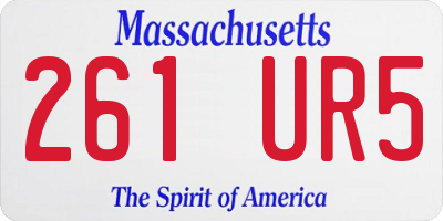 MA license plate 261UR5