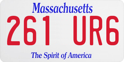MA license plate 261UR6