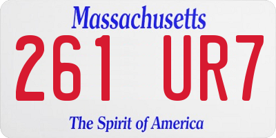 MA license plate 261UR7