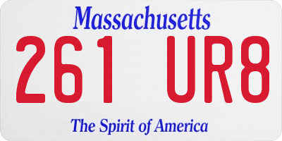 MA license plate 261UR8