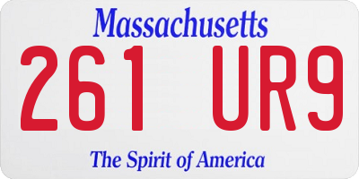 MA license plate 261UR9