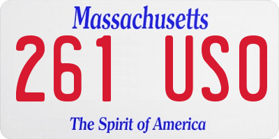 MA license plate 261US0