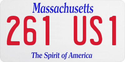 MA license plate 261US1