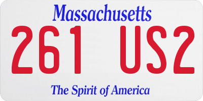 MA license plate 261US2