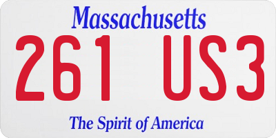 MA license plate 261US3