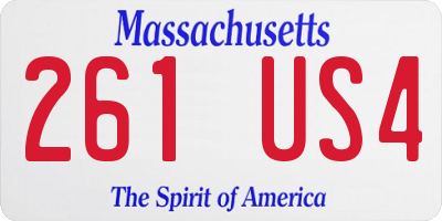 MA license plate 261US4