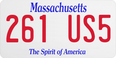 MA license plate 261US5