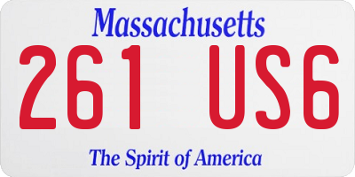 MA license plate 261US6