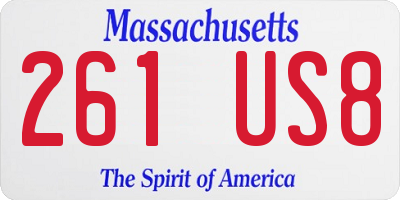 MA license plate 261US8