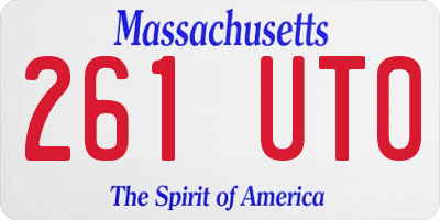 MA license plate 261UT0