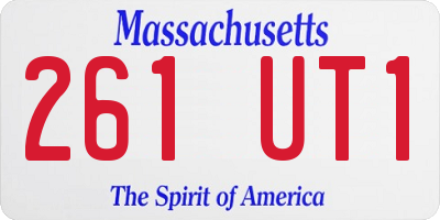 MA license plate 261UT1