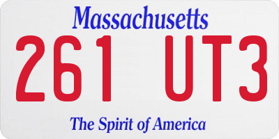 MA license plate 261UT3