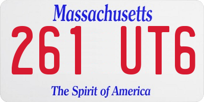 MA license plate 261UT6