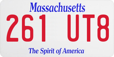 MA license plate 261UT8