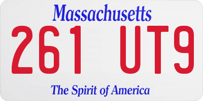 MA license plate 261UT9