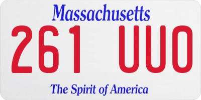 MA license plate 261UU0