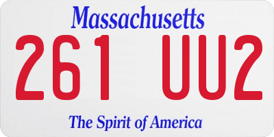 MA license plate 261UU2