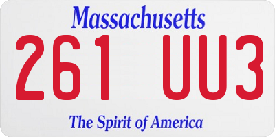MA license plate 261UU3