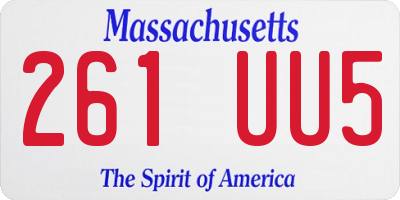 MA license plate 261UU5