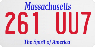 MA license plate 261UU7