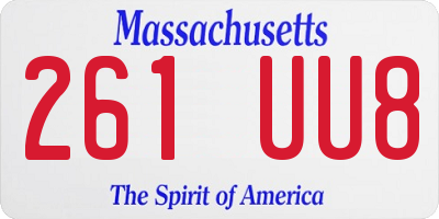 MA license plate 261UU8