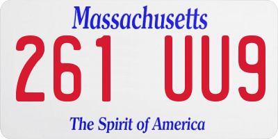 MA license plate 261UU9