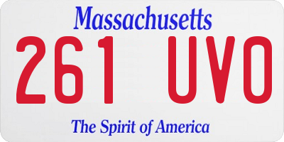 MA license plate 261UV0