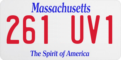 MA license plate 261UV1