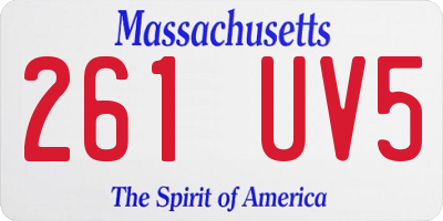 MA license plate 261UV5