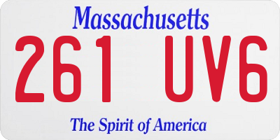 MA license plate 261UV6