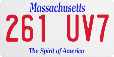 MA license plate 261UV7