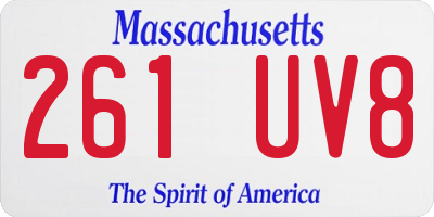 MA license plate 261UV8