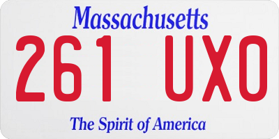 MA license plate 261UX0