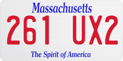 MA license plate 261UX2