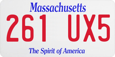 MA license plate 261UX5