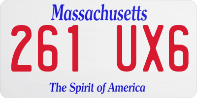 MA license plate 261UX6