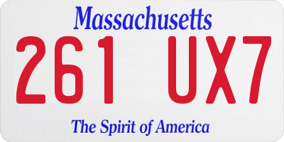 MA license plate 261UX7
