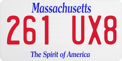 MA license plate 261UX8