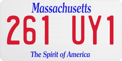 MA license plate 261UY1