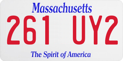 MA license plate 261UY2