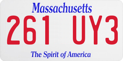 MA license plate 261UY3