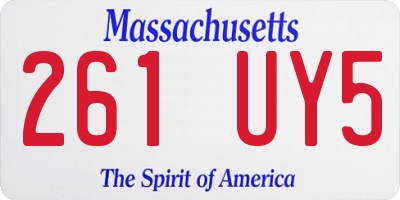 MA license plate 261UY5