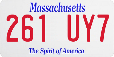 MA license plate 261UY7