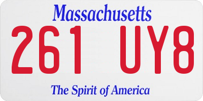 MA license plate 261UY8