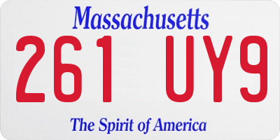 MA license plate 261UY9