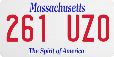 MA license plate 261UZ0