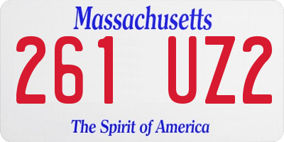 MA license plate 261UZ2