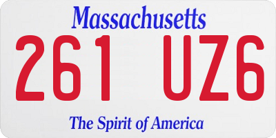 MA license plate 261UZ6