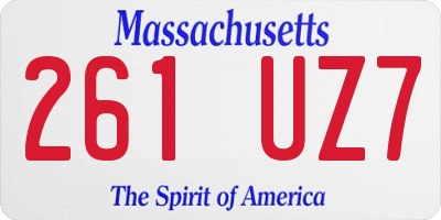 MA license plate 261UZ7